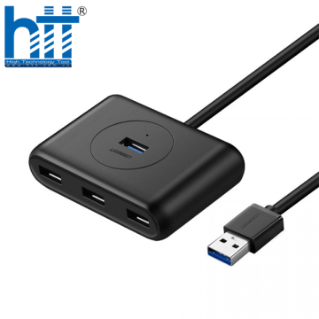 Ugreen 30218 1.5M Màu Đen Bộ chia Hub USB 3.0 sang 4 cổng USB 3.0 có đèn LED, có cổng cấp nguồn Type-C PD CR113 20030218