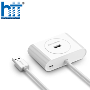 Ugreen 20282 50CM màu Trắng Bộ chia HUB USB 3.0 sang 4 USB 3.0 hỗ trợ nguồn 5V CR113 20020282