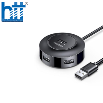 Ugreen 50261 25CM Màu Đen Bộ chia Hub USB 2.0 sang 4 cổng USB 2.0 hổ trợ cổng nguồn Micro USB CR106 20050261