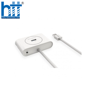 Ugreen 20283 1m màu Trắng Bộ chia HUB USB 3.0 sang 4 USB 3.0 hỗ trợ nguồn micro 5V cổng micro CR113 20020283