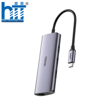 Bộ chuyển đổi USB Type C sang 3 cổng USB 3.0 và Giga Lan hỗ trợ nguồn micro usb Ugreen 60718