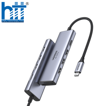 Thiết bị mở rộng 6 in1 USB type-C to HDMI/ Hub USB 3.0/ SD/TF chính hãng Ugreen 60383