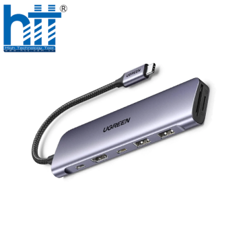 Bộ chuyển Type C to HDMI 4k@30Hz + 2 x USB 3.0 + USB-C + SD&TF + PD Ugreen 15214