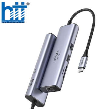 Bộ chuyển USB C 7 trong 1 Ugreen 60515, hỗ trợ HDMI 4K@60Hz + USB + LAN Gigabit + SD/ TF + PD100W