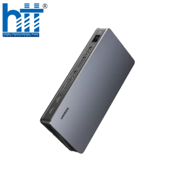 Bộ chuyển Docking USB-C 9 in 1 Ugreen 90912, hỗ trợ 2*DisplayPort 4K60Hz, 2*HDMI 4K60Hz, RJ45, PD 100W,1xUSB C 10Gbps, 2*USB A 10Gbps