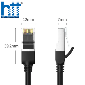 Ugreen 50190 0.5M màu Đen Cáp mạng LAN CAT 6 Đầu bấm kim loại NW101 20050190