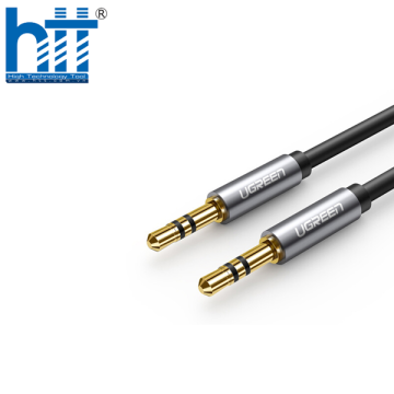 Ugreen 10734 1.5M màu Đen Cáp âm thanh 2 đầu 3.5mm dương dây tròn TPE cao cấp AV119 20010734