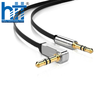 Ugreen 10729 5M màu Đen Cáp âm thanh 2 đầu 3.5mm dương đầu vuông góc mạ vàng AV119 20010729