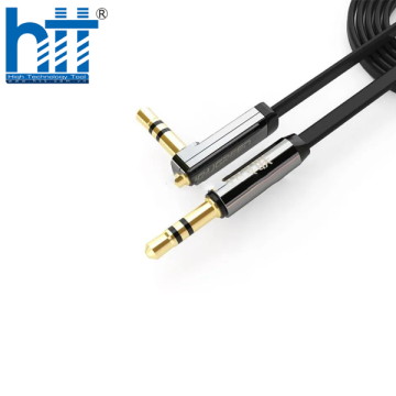 Ugreen 10729 5M màu Đen Cáp âm thanh 2 đầu 3.5mm dương đầu vuông góc mạ vàng AV119 20010729