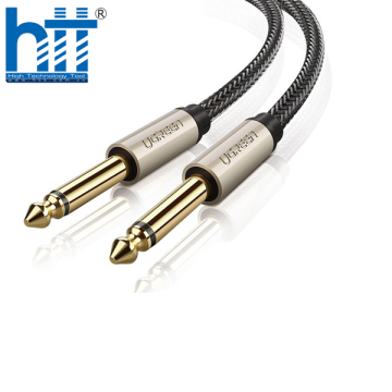 Ugreen 10636 1M màu xám cáp 6.5mm TS âm thanh Pro audio đầu mạ vàng 24k AV128 20010636