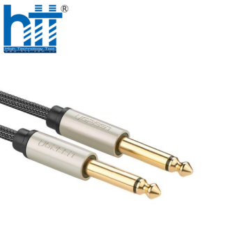 Ugreen 10636 1M màu xám cáp 6.5mm TS âm thanh Pro audio đầu mạ vàng 24k AV128 20010636