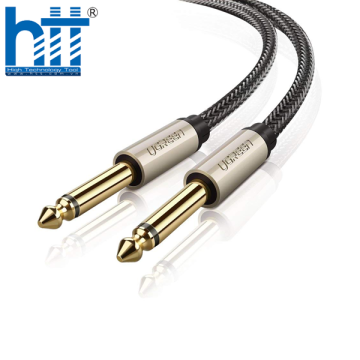 Ugreen 10638 2M màu xám cáp 6.5mm TS âm thanh Pro audio đầu mạ vàng 24k AV128 20010638