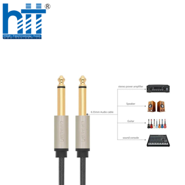 Ugreen 10639 3M màu Đen Cáp âm thanh 2 đầu 6.5mm dương cao cấp AV128 20010639