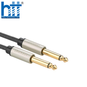 Ugreen 10640 5M màu xám cáp 6.5mm TS âm thanh Pro audio đầu mạ vàng 24k AV128 20010640