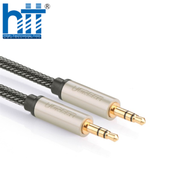 Ugreen 10604 2M màu xám đen cáp 3.5mm Pro audio đầu kim loại dây dù bọc chống nhiễu AV125 20010604