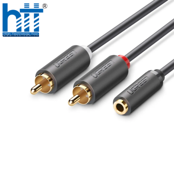Ugreen 10588 1M màu Đen Cáp âm thanh 2 đầu Bông sen sang 3.5mm Âm AV102 20010588
