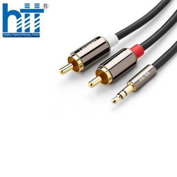UGREEN 10584 2M MÀU ĐEN CÁP ÂM THANH 2 ĐẦU BÔNG SEN SANG 3.5MM DƯƠNG MẠ VÀNG AV116