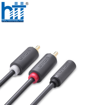 Ugreen 10561 0.25M màu Đen Cáp âm thanh 2 đầu Bông sen sang 3.5mm Âm AV102 20010561