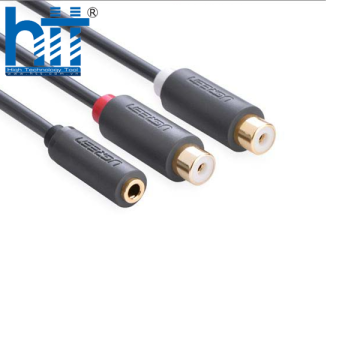Ugreen 10562 25CM màu Đen Cáp âm thanh 2 đầu Bông sen âm sang 3.5mm âm AV109 20010562