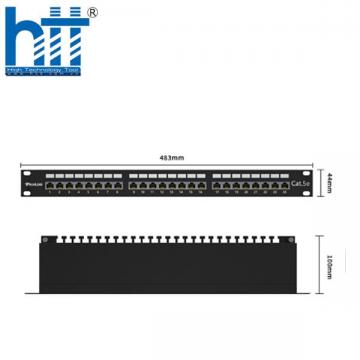  Patch Panel Cat6 24 port 1U PicoLink chuẩn 19'' lắp tủ full phụ kiện + kèm nhân (PL-S1U24 -C6)